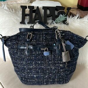 EC Tweed Coach bag - Navy Blue